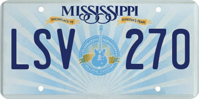 MS license plate LSV270