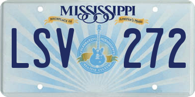 MS license plate LSV272