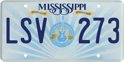 MS license plate LSV273