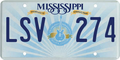 MS license plate LSV274