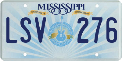 MS license plate LSV276