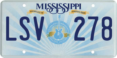 MS license plate LSV278