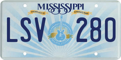 MS license plate LSV280