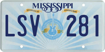 MS license plate LSV281