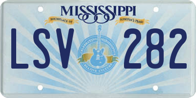 MS license plate LSV282