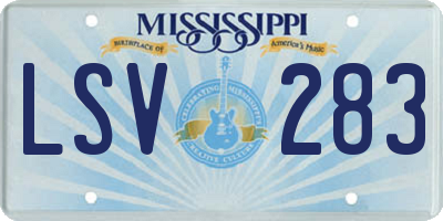 MS license plate LSV283