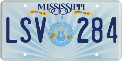 MS license plate LSV284