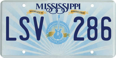 MS license plate LSV286
