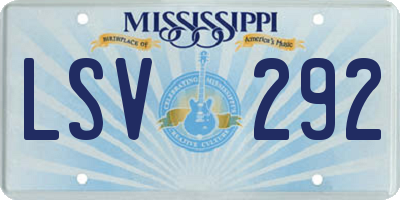 MS license plate LSV292