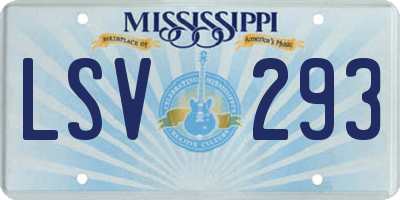 MS license plate LSV293
