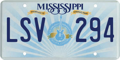 MS license plate LSV294
