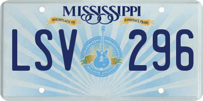 MS license plate LSV296