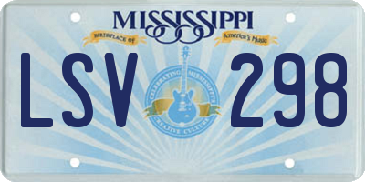 MS license plate LSV298