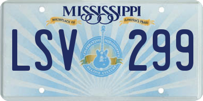 MS license plate LSV299