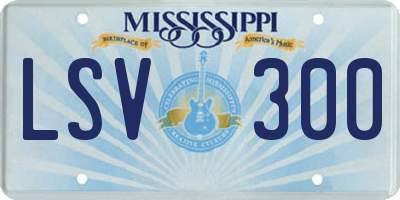 MS license plate LSV300