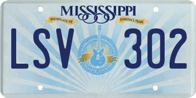 MS license plate LSV302