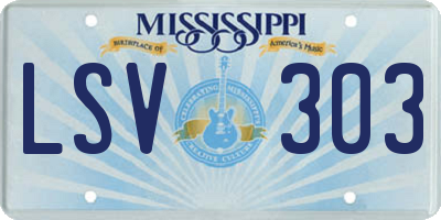 MS license plate LSV303