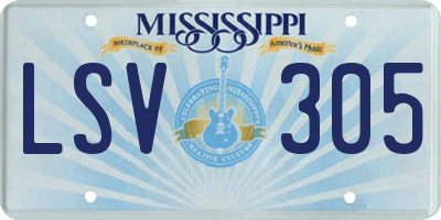 MS license plate LSV305