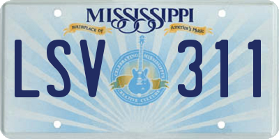 MS license plate LSV311