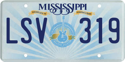 MS license plate LSV319