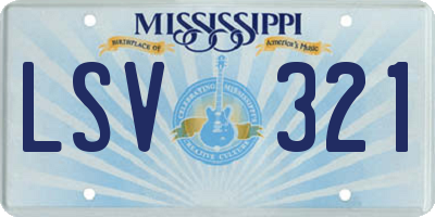 MS license plate LSV321