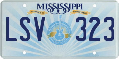 MS license plate LSV323