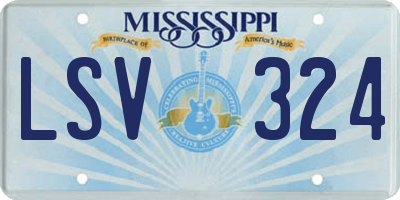 MS license plate LSV324