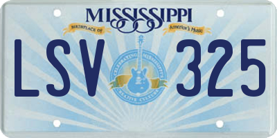 MS license plate LSV325