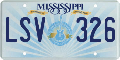 MS license plate LSV326