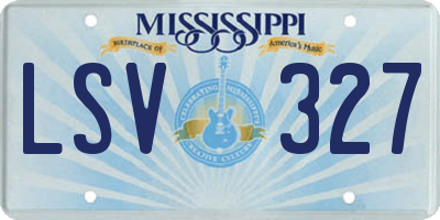 MS license plate LSV327