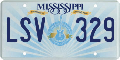 MS license plate LSV329