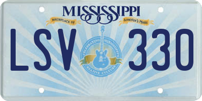 MS license plate LSV330