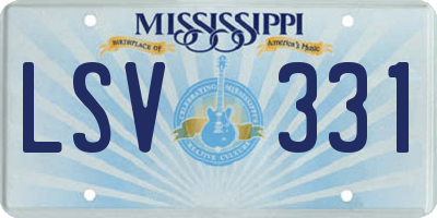 MS license plate LSV331