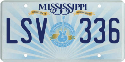 MS license plate LSV336