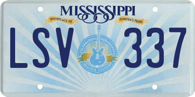 MS license plate LSV337