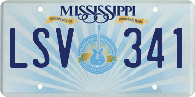 MS license plate LSV341
