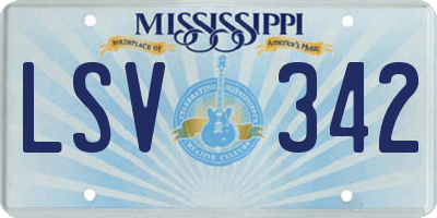 MS license plate LSV342