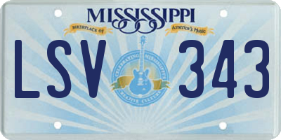 MS license plate LSV343