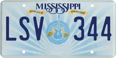 MS license plate LSV344