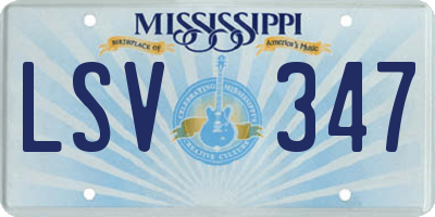 MS license plate LSV347
