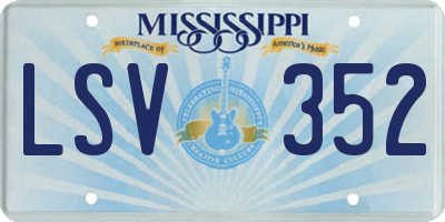MS license plate LSV352