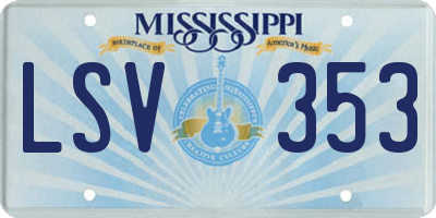 MS license plate LSV353