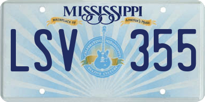 MS license plate LSV355