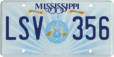 MS license plate LSV356
