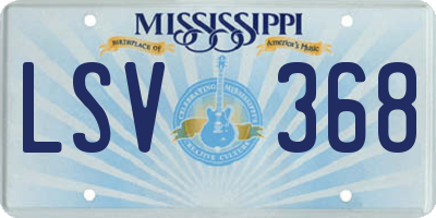 MS license plate LSV368