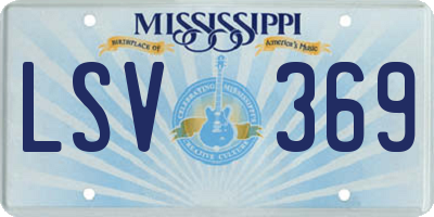 MS license plate LSV369