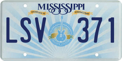 MS license plate LSV371