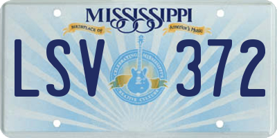 MS license plate LSV372