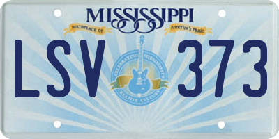 MS license plate LSV373