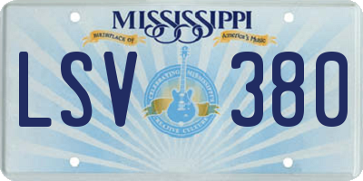 MS license plate LSV380